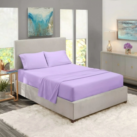 Lux Bed Sheet Set - Queen | choose ONE color | Lavender or Beige - Picture 2 of 6